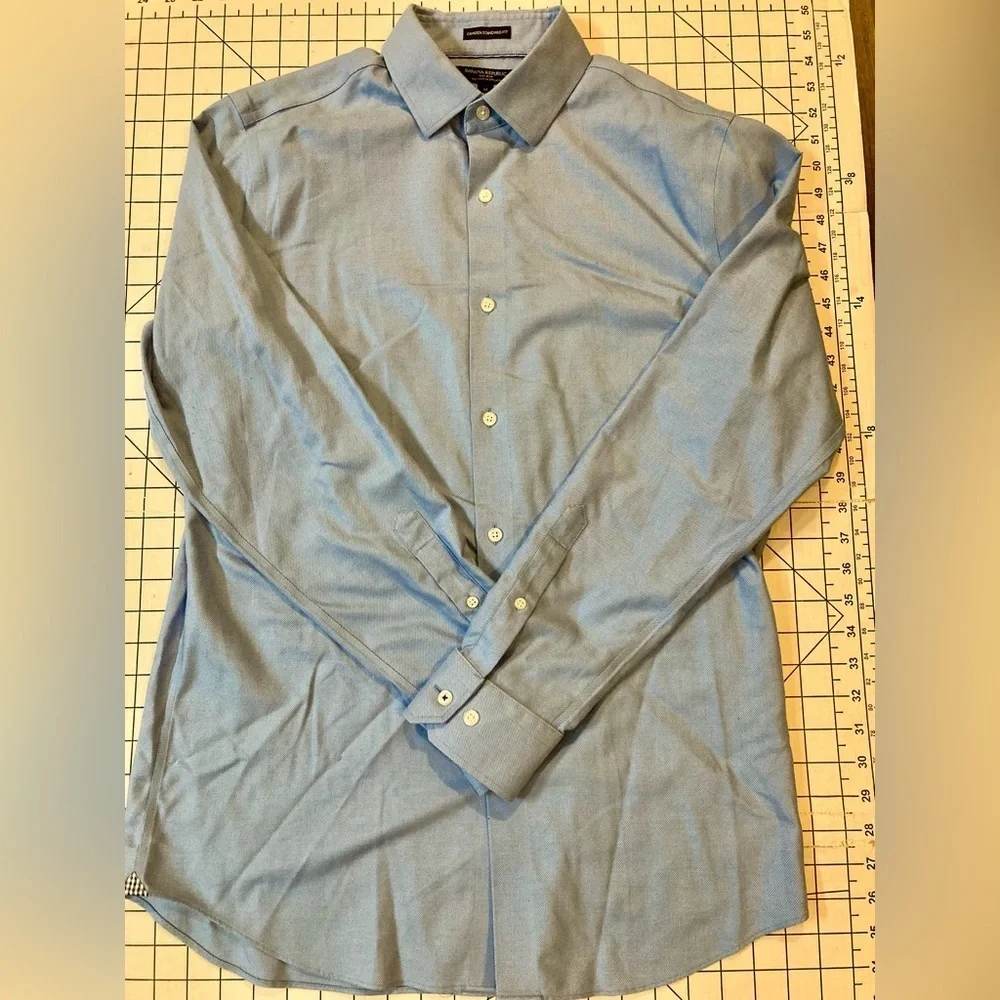 Banana Republic Men’s Size Medium Blue Non-Iron Camden Standard‎ Fit Dress Shirt